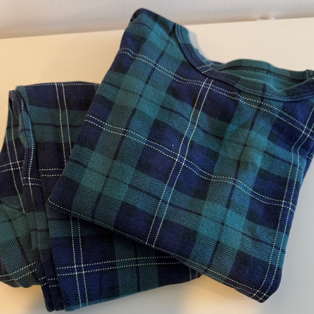 GAP Kid Size 4 Plaid Blue-Green PJ